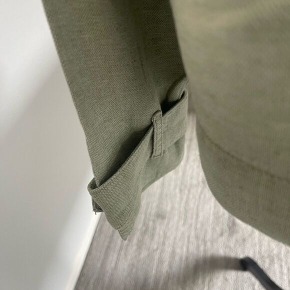 Nicole Miller Crop Utility Jacket Size: Medium Color: Sage - Picture 8 of 11